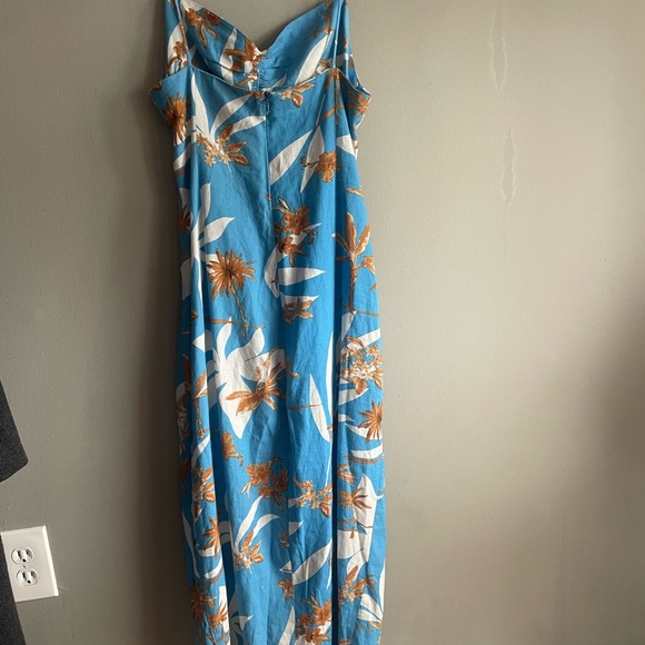 Zara Blue Floral Cutout Dress - Picture 10 of 11